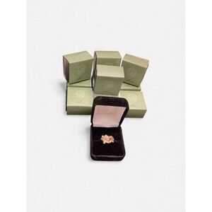 Avon Gold‎ Tone Set of 10 Goldtone Pink  Stackable Cocktail Rings Size 10